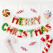 제이벌룬 크리스마스 연말파티 은박풍선, 은박풍선세트 MERRY CHRISTMAS 진저브레드