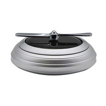 차량용 공기청정 Car Air Freshener Solar Auto Rotating Airplane Spiral Aromatherapy Decorations Center Conso, [03] Silver