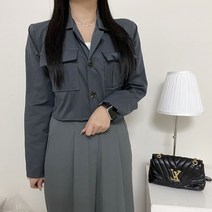 VANANA2 여성 국내제작 데일리 페미닌 캐주얼 카라 크롭 자켓 3color