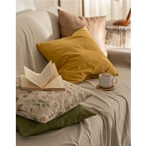 데이지 자카드 쿠션커버, 카키