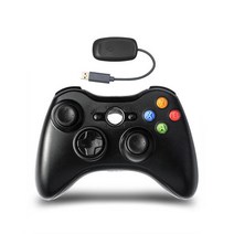 2.4G 무선 컨트롤러 Xboxes 360 콘솔 게임 패드 조이패드 원격 조이스틱 PC 리시버 포함, 한개옵션1, 01 black