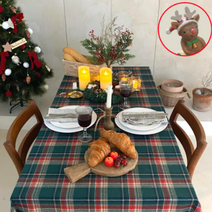 크리스마스 테이블보 키친크로스 홈파티 연말파티 테이블셋팅 식탁보 2인 4인 6인, 140X140