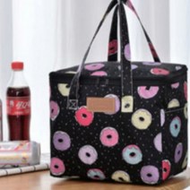 봄맞이할인쿠폰행사진행중! 예쁜 케릭터 쿨러백 네모난 보온보냉가방 보냉백, 도넛