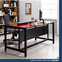 kS60090 블랙스틸 책상 1800, 라이트월넛