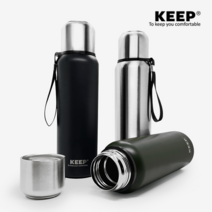 KEEP KEEP 캠핑 슬림 트래블 보틀 800ml 스테인리스 보온 보냉 보온병 물병 낚시 등산, free, 실버