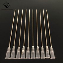 납땜 대용 접착제 도전성 에폭시 본드 흰색 스테인레스 스틸 무딘 디스펜싱 바늘 주사기, 10개