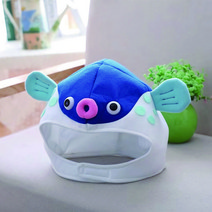 1-44번 큐티후드모자 [복어] 블루