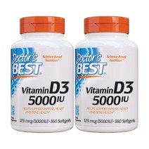 Doctors Best 비타민 D3 5000 IU 360정, 2병
