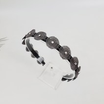 핸드메이드 라운드 큐빅 자수 레이스 2.5 cm 머리띠 헤어밴드