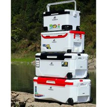 대형 해동 캐리어 쿨러 선상 낚시 갈치 새우 ICE박스, 32L 적백색-냉온 (보온시간 150시간)