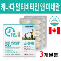 캐나다 멀티비타민 미네랄 온가족 종합영양제 24종 종합비타민 여성 남성 어린이 청소년 노인 패밀리 피로회복 개선 보충 비타민제, 130g, 1box