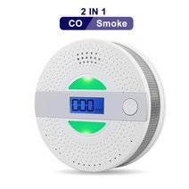 일산화탄소 경보기 가스누수탐지 캠핑 가스 경보 2 in 1 LED 디지털 Co/연기 감지기 음성 경고 센서 홈 보안 보호 고감도, [01] WHITE, silver