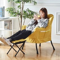 야외 오토만 소파 의자 세트 팔걸이 사이드 포켓 독서 휴식 쿠션 레이지, [05] red