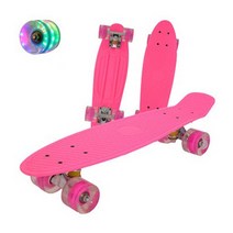 전동서핑보드 롱보드샵 Jusenda 스케이트 보드 22in 어린이 스쿠터 페니 미니 Longboard 바나나 파스텔 깜박이 바퀴 트럭 베어링, [01] Pink