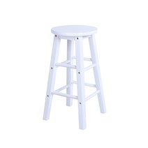 원목스툴 바의자 높은스툴 원목 빈티지 바테이블체어 홈카페 인테리어, G 흰색70CM