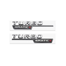 2Pcs 자동차 스타일링 4Matic 레드 플러스 엠 블 럼 자동차 프런트 펜더 ABS 스티커 메르세데스 벤츠 AMG Biturbo W205 W211 W210 W212, 03 Silver