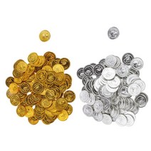 ZLD 200pcs 플라스틱 해적 실버 ​​골드 코인 장난감 보드 게임 상 수상 어린이 선물