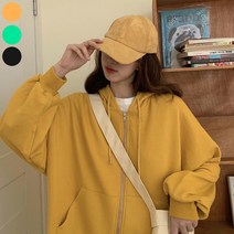 0 velys 여성용 루즈핏 기본템 후드집업 CSU1231