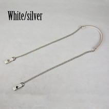 컬러풀 롱 숄더 백 체인 어태치먼트 피팅 오포 켓 Obag o백용 인조 가죽 스트랩 클립 클로저 포함 2022, 09 white silver, 1개
