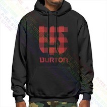 스노우보드 후드티 격자 무늬 로고가 있는 burton 그레이 스웨터 streetwear 힙합 후드