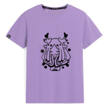 여름 라운드 반팔 여성의류 애니메이션 리니어 러블리 사슴걸 크리에이티브 프린트 여름 순면 티셔츠 홈웨어