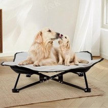 반려동물해먹 강아지캠핑의자 반려견 로우체어 침대 방석 쿠션, Large, 밝은 회색