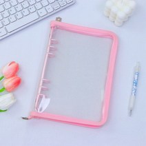 지퍼바인더 6공 a56공 다이어리 업무수첩 노트 A5 A6 지퍼 바인더 사진 카드 컬렉션 북 엽서 홀더 일기 노, 01 pink_01 A5