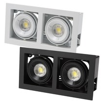 LED 사각 멀티 2구 COB타입 16W LED일체형 사각매입등 MR16 다운라이트, 화이트 주광색