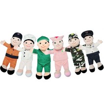나sks1_구연동화 직업 손인형 6종 세트 학예회 유치원교구 가락 역할놀이 소꼽 어린이집 인형극♥ilpyeon, ♥mindlle