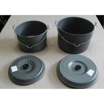 캠핑 찜통 삼각대 손잡이 더치오븐 백숙 코펠 고기불판 휴대하기좋은 그릴팬 등산낚시, 1개, 그레이 코펠 중