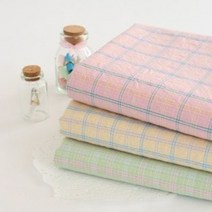 텍스몰 면20수선염워싱 파스텔체크 3색, 옐로우