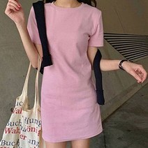 여자 무지 원피스 베이직 파스텔톤