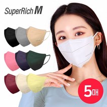 슈퍼리치 새부리형마스크 (5매) 일회용마스크 컬러마스크 3D입체 마스크 성인용마스크 대형마스크, AD304베이지(★5매)