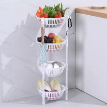 주방 과일 야채 양파망 보관함 바구니 수납장 선반, 상품선택_단일상품(화이트 4단)