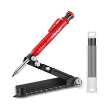 다기능 건설 스크라이빙 도구 알루미늄 합금 목공 측정 나침반 스케일 포함 깊은 구멍 샤프 목수 스크라이버 건축가를 위한 리필 7개 아버지의 날 선물