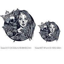 할리데이비슨 패치 용품 악세사리 멋진 해골 패치 의류 용 전사 열 스티커 티셔츠 용 열 전사 비닐 배낭 용 패치 스트라이프, 6번