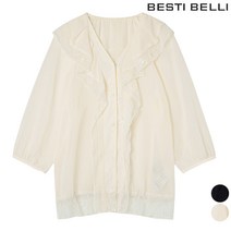 프릴 레이스 블라우스 (BCBAG2464)