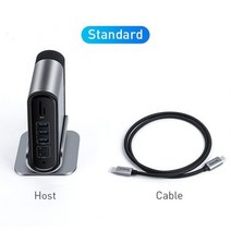 [해외] Baseus 16 포트 USB C 허브 USB 3.0 4K HDMI RJ45 VGA DC 오디오 다기능 유형 C 허브 어댑터 노트북 용 워크 스테이션, No DC Dark gray