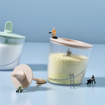 조미료 항아리 세트 조미료 항아리 주방 용품 뚜껑이있는 글루타민산 나트륨 조합 소금 항아리 조미료 가정용 보관함, 초록
