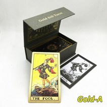 새로운 타로 데크 플라스틱 오라클 카드 보드 게임 점성술 l698, 골드-에이