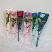 늘솜아뜰리에 비누장미 1송이 꽃다발 비누꽃 한송이 미니꽃다발/ 기념일/ 행사용/ 단체선물/ 단체주문, 연핑크