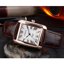 노 브랜드 클래식 남자 쿼츠 시계 직사각형 남성