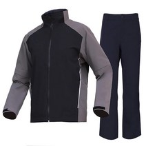 Fit 스페이스 남성용 골프 레인 재킷 방수 쉘 팬츠 경량 윈드브레이커 레인웨어 수트, XX-Large, Grey-full Zip, Grey-full Zip