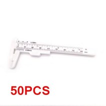 디지털마이크로미터 외경마이크로미터 내경 스탠드 80mm 플라스틱 버니어 캘리퍼스 다이얼 게이지 마이크로 미터 측정 눈금자 깊이 도구, white 50pcs, white 50pcs