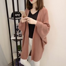 퐁순싸롱 여성 울 루즈핏 하프 가오리 숄 니트 가디건 SY