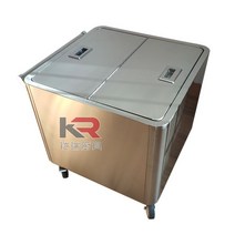 밀가루카트 이동식 스텐 쌀 식품 밀폐 용기 업소용 상업용, 4 50x50x55높이/더블 그리드 + 푸시 핸들