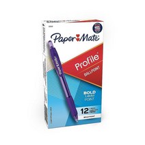 Paper Mate Profile 접이식 볼펜 볼드 (1.4mm) 다양한 색상 12개, Purple