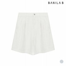 바닐라비 여성 화이트 투턱 와이드 쇼츠 팬츠