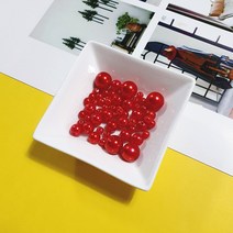 아크릴진주 [구멍] 컬러 비즈 공예 재료, 8mm, 빨강