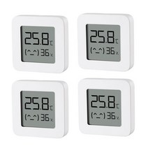 스마트온습도계 온도기록계 xiaomi mijia 온도 습도 센서 2 lcd 화면 디지털 블루투스 온도계 모드 수분계 mi home과 함께 작동, 4개